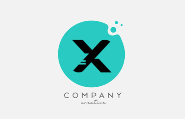 X green circle alphabet letter logo icon design. Creative template for company and business