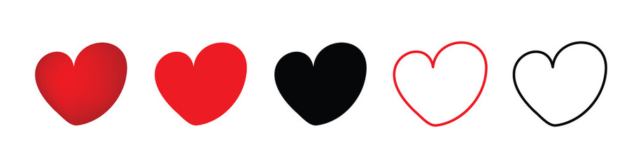 Red and Black Hearts Icon