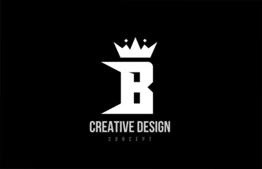 B alphabet letter logo icon design with king crown. Creative template for business and company