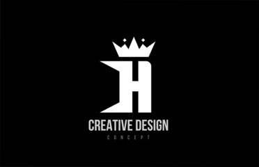 H alphabet letter logo icon design with king crown. Creative template for business and company