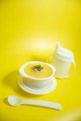 Baby food on bowl