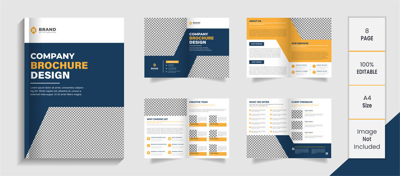 8 Pages brochure design template, Creative corporate business 8 Pages brochure