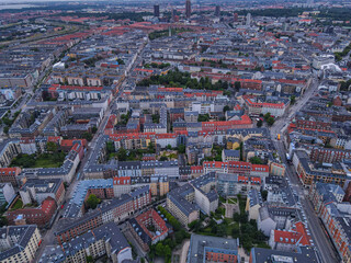 Obraz premium Beautiful aerial view of the delish city of Copenhagen the capital of Denmark, it's impressive historical architecture and skyscrapers