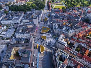 Beautiful aerial view of the delish city of Copenhagen the capital of Denmark, it's impressive...