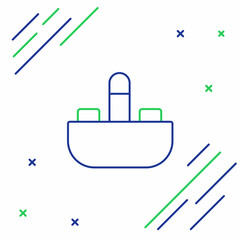 Line Washbasin with water tap icon isolated on white background. Colorful outline concept. Vector