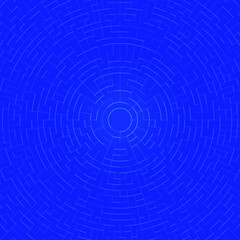 Blue abstract background with circular maze labyrinth lines