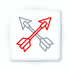 Line Crossed arrows icon isolated on white background. Colorful outline concept. Vector