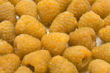 yellow berries raspberries close up