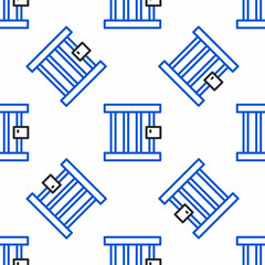 Line Prison window icon isolated seamless pattern on white background. Colorful outline concept. Vector