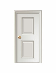 Obraz na płótnie Canvas 3d realistic vector icon. White wooden modern door with a handle. Isolated on white background.