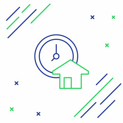 Line Time is money icon isolated on white background. Money is time. Effective time management. Convert time to money. Colorful outline concept. Vector