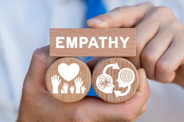 Concept of empathy and sympathy. Love emotion or empathy. Invisible connection between people. Humanity. - obrazy, fototapety, plakaty