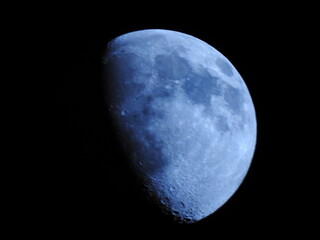 Partial Moon in Night Sky