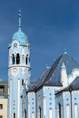 Blue Church in Bratislava on a sunny day