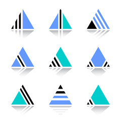 Abstract geometric design elements in triangle shape.