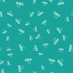 Green Gamepad icon isolated seamless pattern on green background. Game controller. Vector