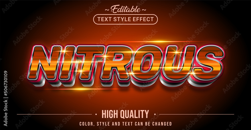 Aufkleber Editable text style effect - Nitrous text style theme.