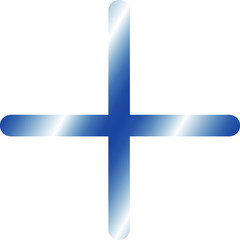 Obraz premium Metallic blue color cross vector without background