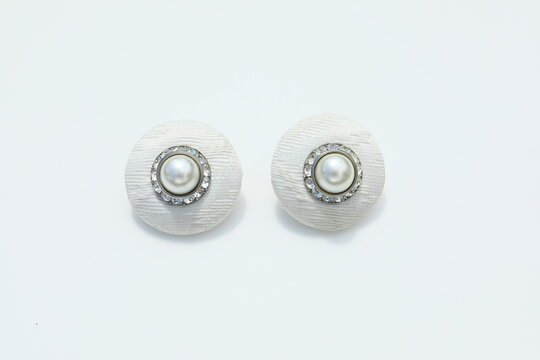 Large round button type earrings vintage jewelry fashion accessory design