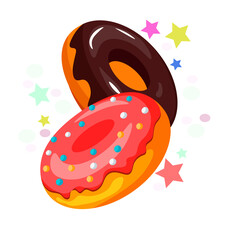 chocolate donut and raspberry donut