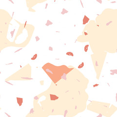 Terrazzo seamless pattern. Orange realistic