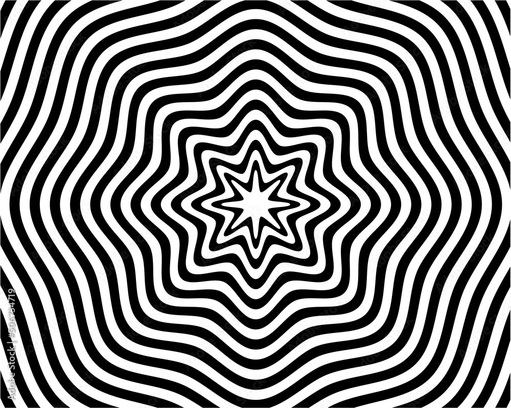 Sticker black and white optical illusion background