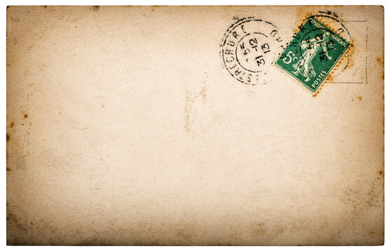 Old paper background. Vintage postcard letter isolated