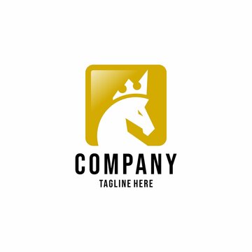 Horse with Crown on top for Hotel, Finance, investment, Sport Club or Business Luxury image