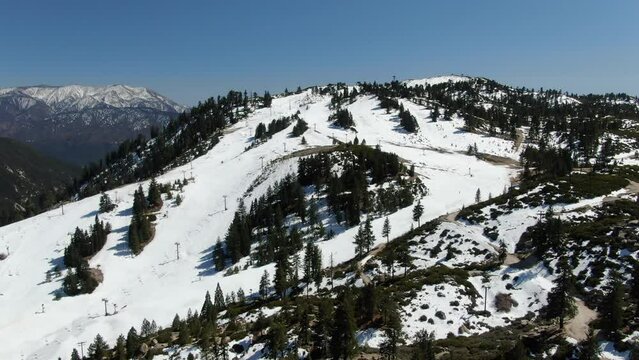 Big Bear Snow Valley Ski Resort Aerial Shot R San Bernardino Mountains California USA