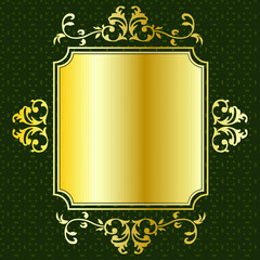 label banner frame background decoration gold luxury royal metal treasure
