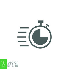 Fast time icon. Quick delivery concept. Stopwatch symbol. Vector illustration isolated. EPS 10.