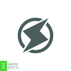 Power icon. Lightning, bolt, energy and thunder electric concept. Vector illustration isolated. EPS 10.
