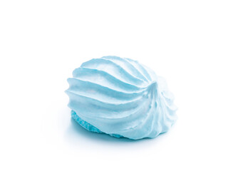 Obraz premium Blue colored meringue pack isolated on white