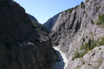river through a canyon in the alps