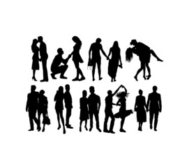 Couple People, art vector silhouette design
