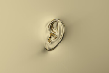Golden ear creative concept background. 3D illustration. 3d render - 506739310