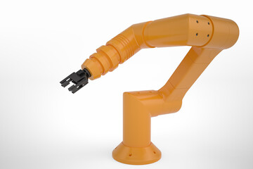 Fototapeta na wymiar A Industrial Robot Arm isolated on white background. 3D illustration.