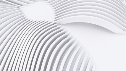 Naklejka premium Abstract Curved Shapes. White Circular Background.