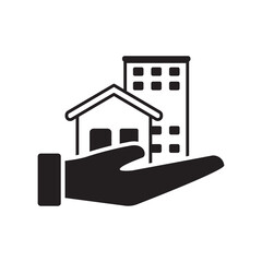 Property icon in black design isolated on white background