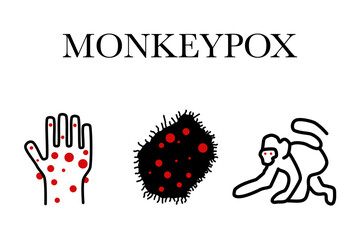 Monkeypox cell infection pandemic.symptom monkeypox cell with doctor in laboratory lab confirm.Monkeypox is a rare disease infection with virus.Sexual Health in uk.infection in Africa Europe.icon.