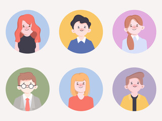 Set cartoon character people vector illustration flat design.