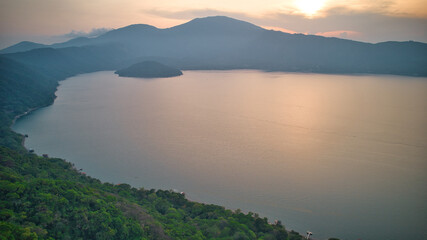 Coatepeque Lake, El Salvador, drone view