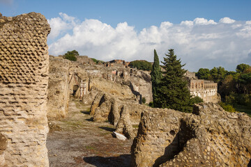 Picturesque ruins of the ancient city of Pompeii