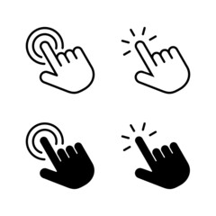 Hand click icons vector. pointer sign and symbol. hand cursor icon