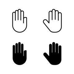 Hand icons vector. hand sign and symbol. palm