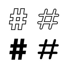 Obraz premium Hashtag icons vector. hashtag sign and symbol