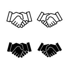 Handshake icons vector. business handshake sign and symbol. contact agreement