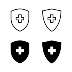 Health insurance icons vector. Insurance health document sign and symbol