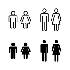 Man and woman icons vector. male and female sign and symbol. Girls and boys