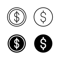 Money icons vector. Money sign and symbol